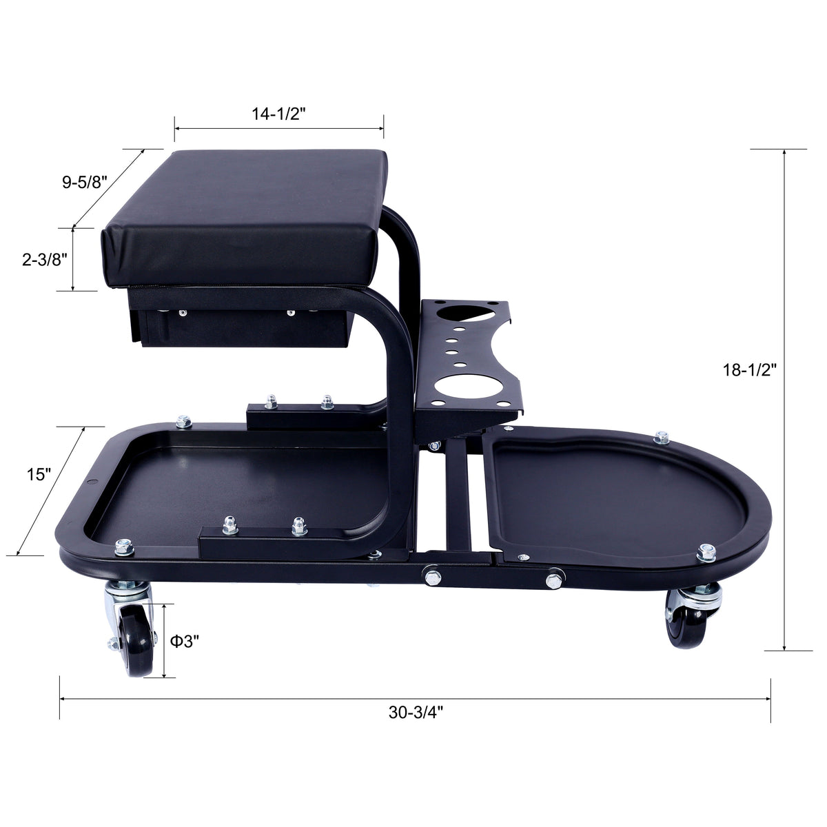 Rolling detail cart, black, image 2