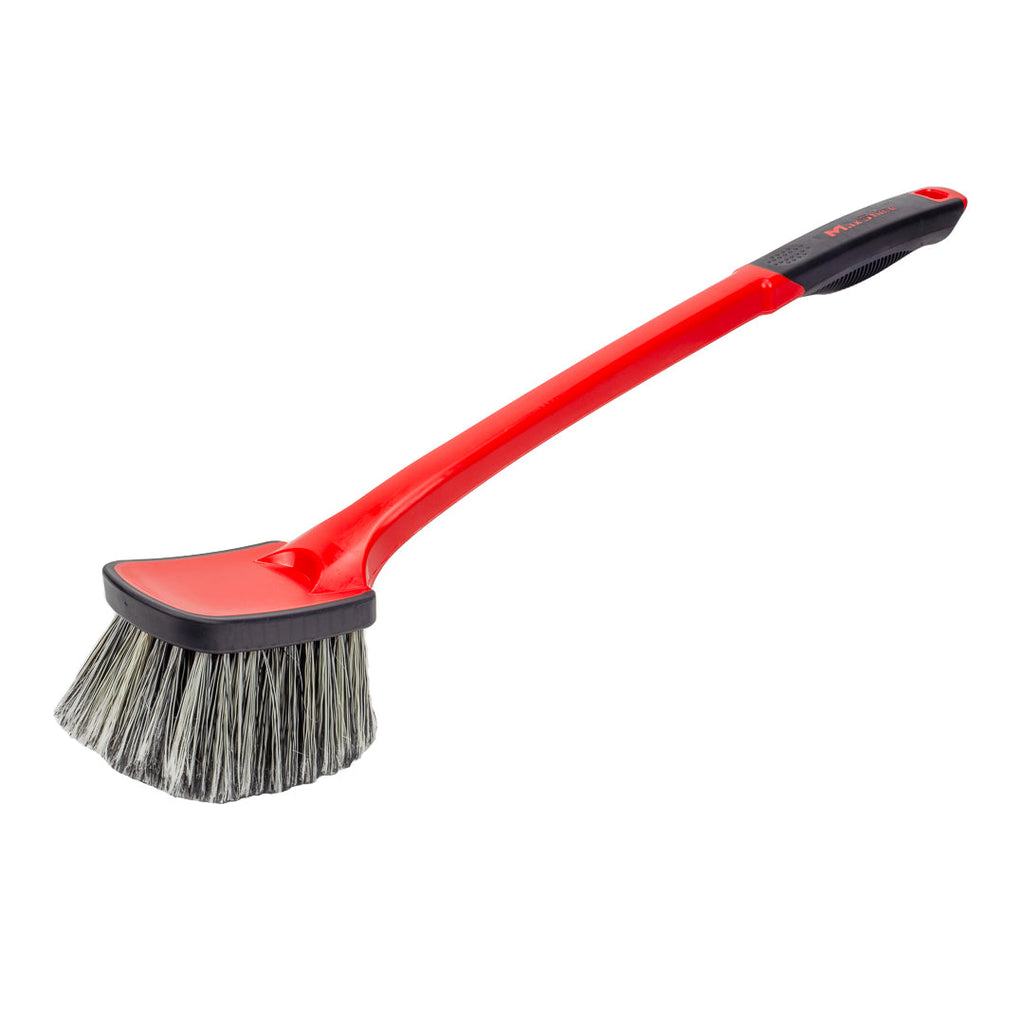 Maxshine soft grip medium duty wheel cleaning brush, long handle