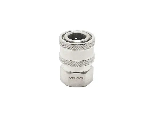 Veloci stainless steel coupler, 1/4 inch FPT