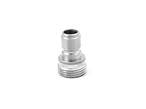 Stainless steel garden hose plug