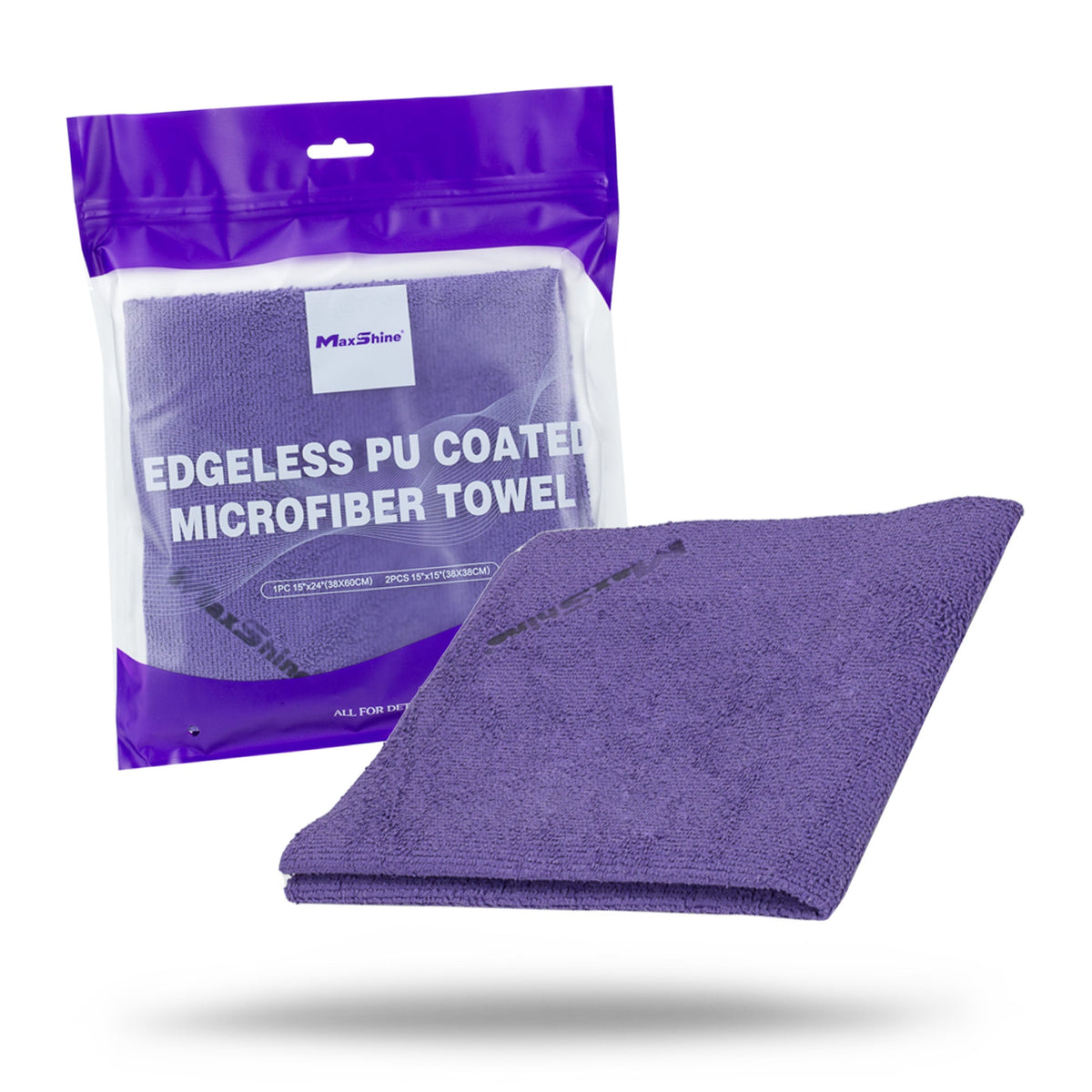 Maxshine 300 GSM edgeless PU coated microfiber towels, 3 pack